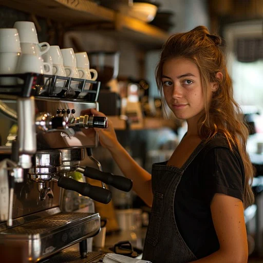 barista making coffee stockcake