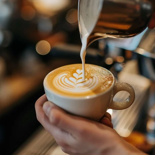 latte art pouring stockcake